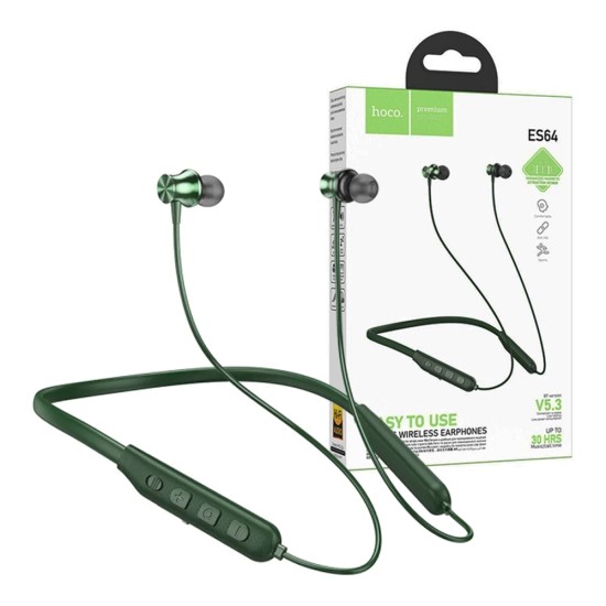 Hoco Bluetooth Neckband Earphones E64 Easy Sound Dark Green